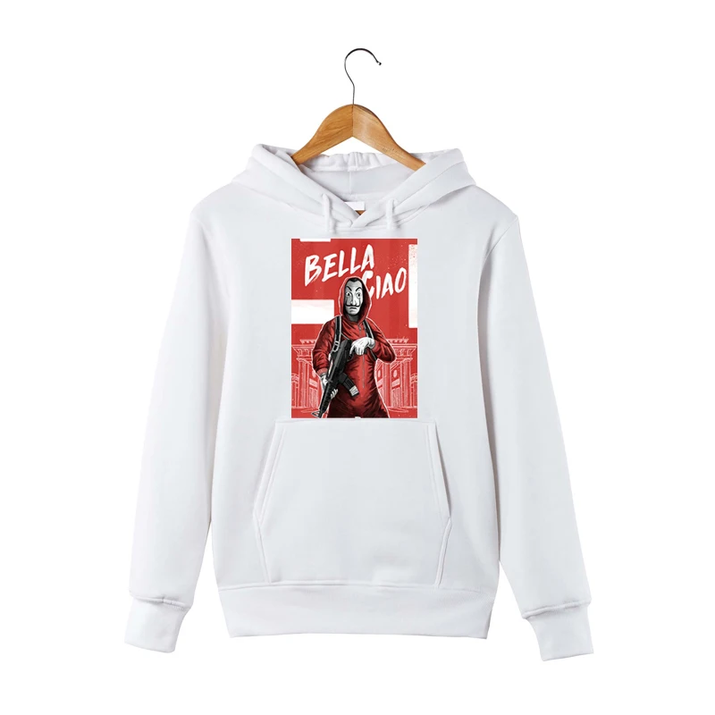 White3 La Casa De Papel Толстовка Money Heist Dali Mask пуловер с капюшоном La Casa De Papel свитер с капюшоном для мужчин/женщин - Цвет: White3