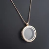 New 3cm Round Living Memory For Floating Charm Glass Locket Pendant Necklace Gifts For Women Accessories Rose Gold Color Chain ► Photo 1/6