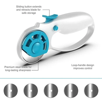 

45mm Loop Rotary Sewing Cutter Circular Cut Blade Plastic Handle Portable Quilting Rotary Cutter Fabric Cutting Craft Tools