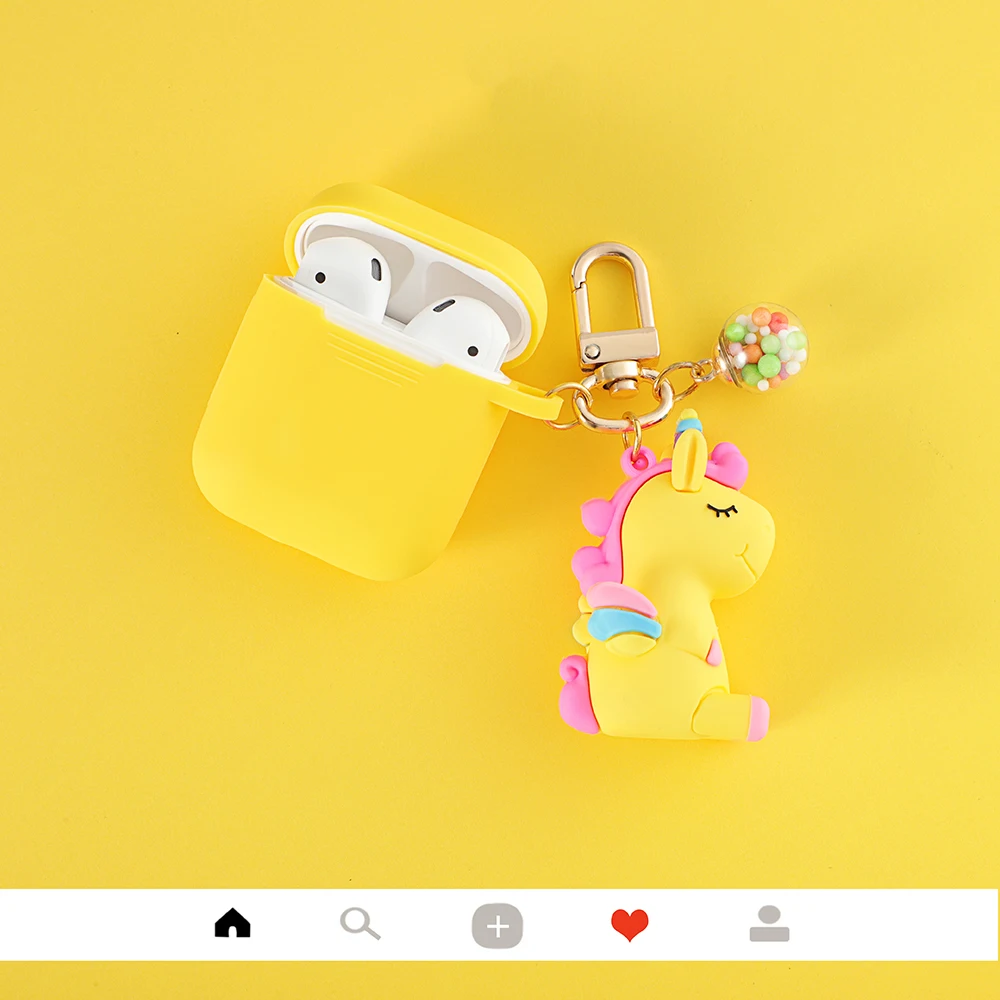 Чехол с мультяшным единорогом для Apple Airpods, беспроводной Bluetooth защитный чехол для наушников с гладкой сенсорной зарядной коробкой