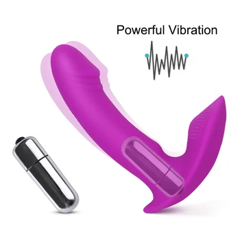 Silicone Wearable Dildo Vibrator toy Butterfly Strapon dildo Clitoris Stimulator Anal Vibrator G Spot Adult Sex Toys for Woman 2