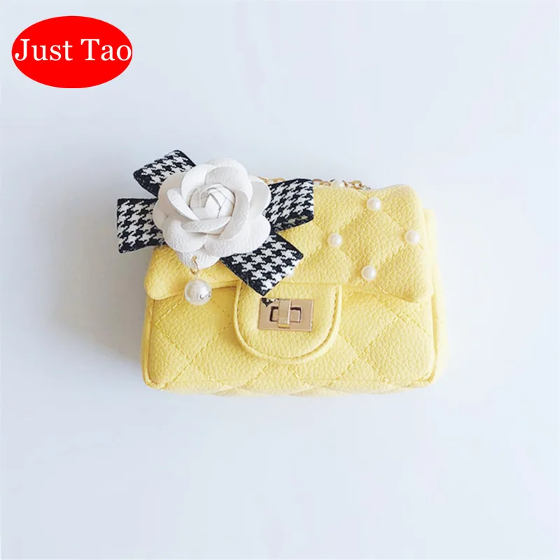 Yellow Просто Тао! Детский модный брендовый кошелек для маленьких девочек, маленькие сумки через плечо для девочек, мини-сумки для малышей, сумки с цветами и бусинами, кошельки для монет JT017 - Цвет: Yellow