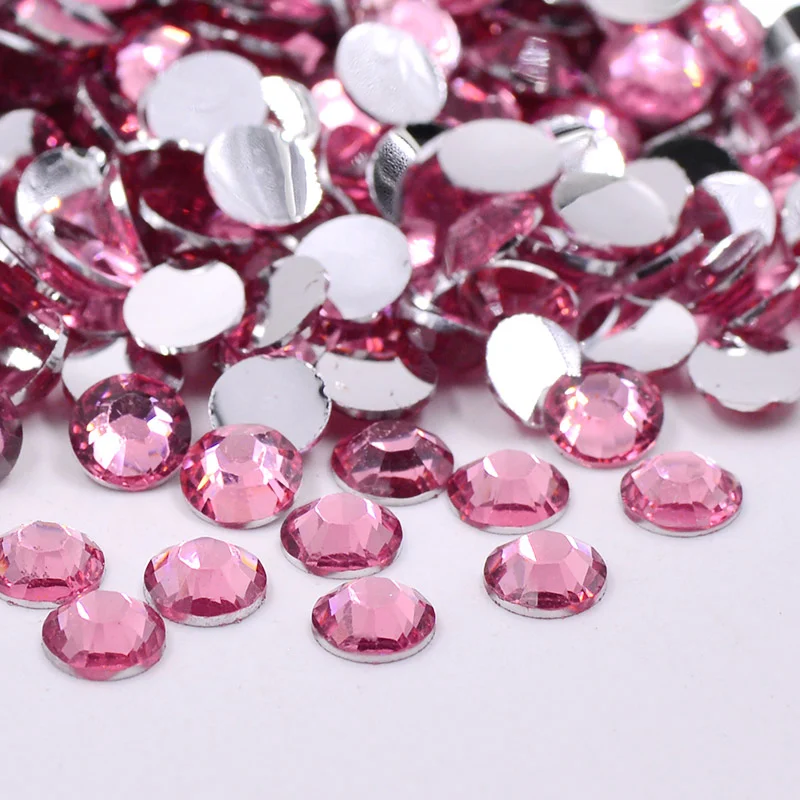 Dark Pink JUNAO на возраст 2, 3, 4, 5, 6 мм розовый стразы AB Crystal Круглый Смола Камни с плоской задней стороной для маникюра кристаллы для украшения одежды ремесел - Цвет: Dark Pink