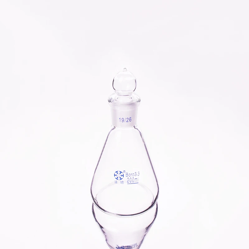 

Conical flask with standard ground-in glass stopper,Capacity 200ml,joint 19/26,Erlenmeyer flask with standard ground mouth