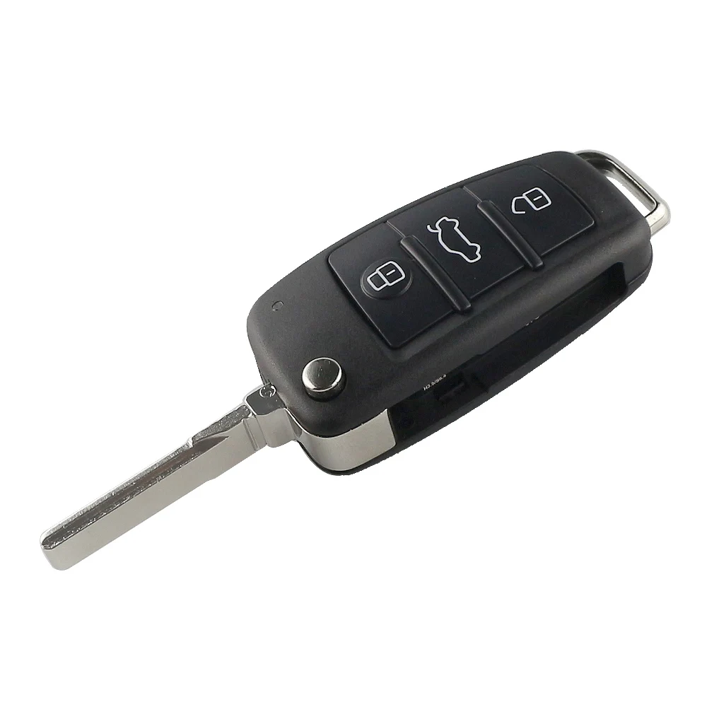 Car Remote Key YIQIXI 3 Button Flip Foldable Remote Car Key For Audi A6 A3 A4 A6L Q7 Q3 A8 TT Uncut Blade Key Package Replacement Case