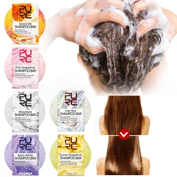 

60g 1Pc PURC Hand-picked Silicone-free Shampoo Shampoo Bap Multiple fruit Types Soaps moisturizing hair soft hair makeup #ZF
