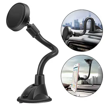 

Universal Long Arm Magnetic Cradle Windshield Dashboard Cell Phone Mount Holder ,Soft Firm Goose Arm and Enhanced Suction Cup