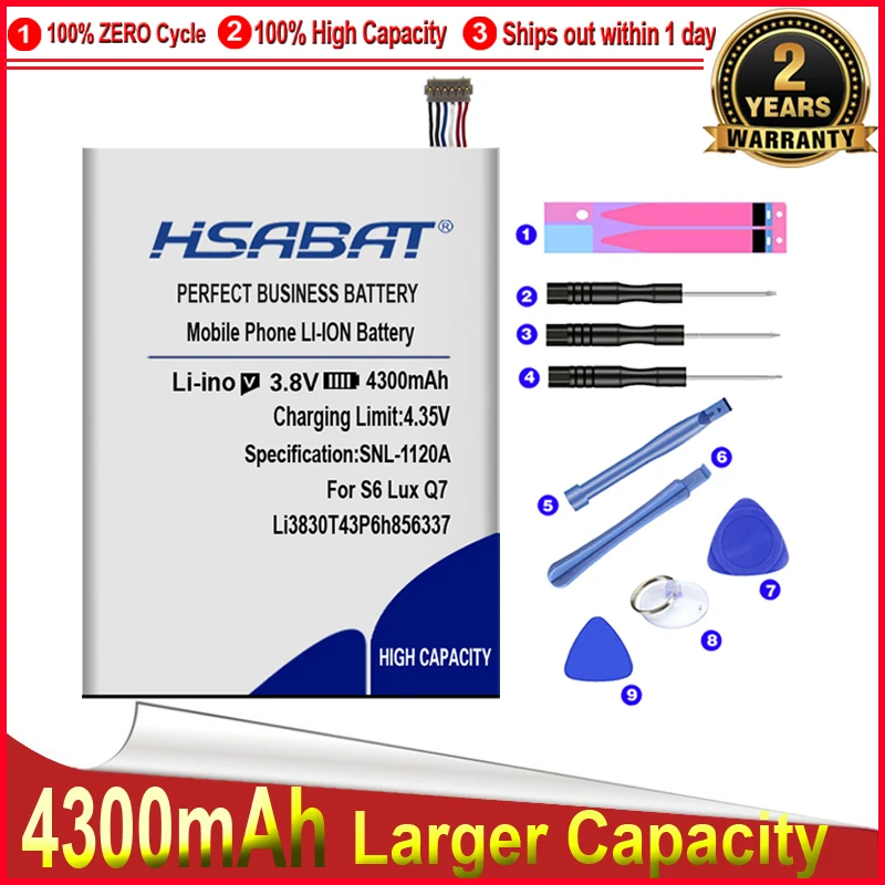 Аккумулятор HSABAT 4300 мАч Li3830T43P6h856337 для ZTE G719C N939St Qingyang 3 Blade S6 Lux Q7/-C аккумулятор V5 Pro
