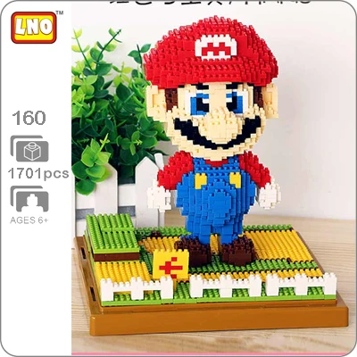 Игра LNO Super Mario Luigi Yoshi Monster Fire Bee Mario Pikachu DIY мини-строительные алмазные маленькие блоки игрушки без коробки - Цвет: Mario