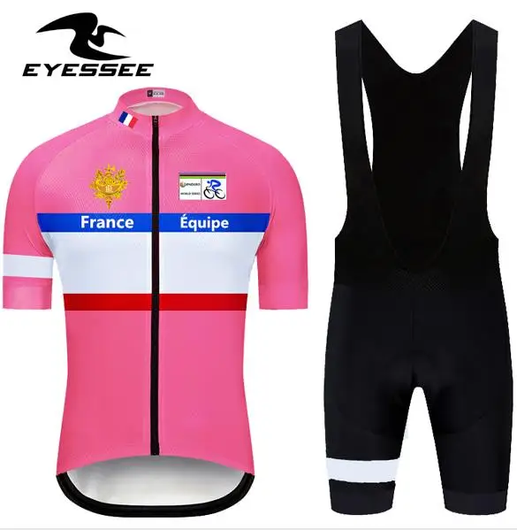bib kits EYESSEE, французская одежда для велоспорта, Профессиональная мужская команда, летний комплект для велоспорта, комплект одежды для MTB, одежда для велоспорта, костюм Ropa Ciclismo - Цвет: bib kits