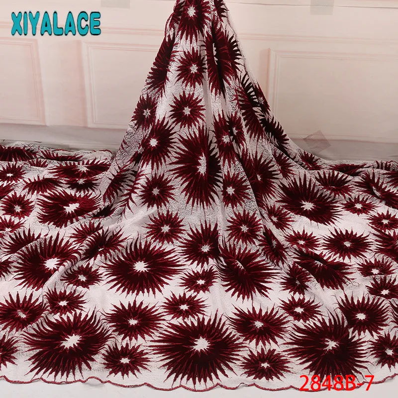 Нигерийская Двойная Ткань для тюли кружевная ткань Aso Ebi африканская кружевная ткань высокого качества вышивка, кружево для женщин KS2848B-6