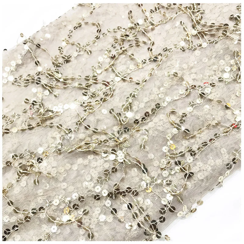 Width150cm 2 стиля блестящие с вышитыми блестками Горячая бронзовая тюль ткань для свадебного платья DIY домашний Декор ткань с блестками