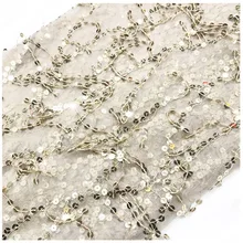 Width150cm 2 стиля блестящие с вышитыми блестками Горячая бронзовая тюль ткань для свадебного платья DIY домашний Декор ткань с блестками