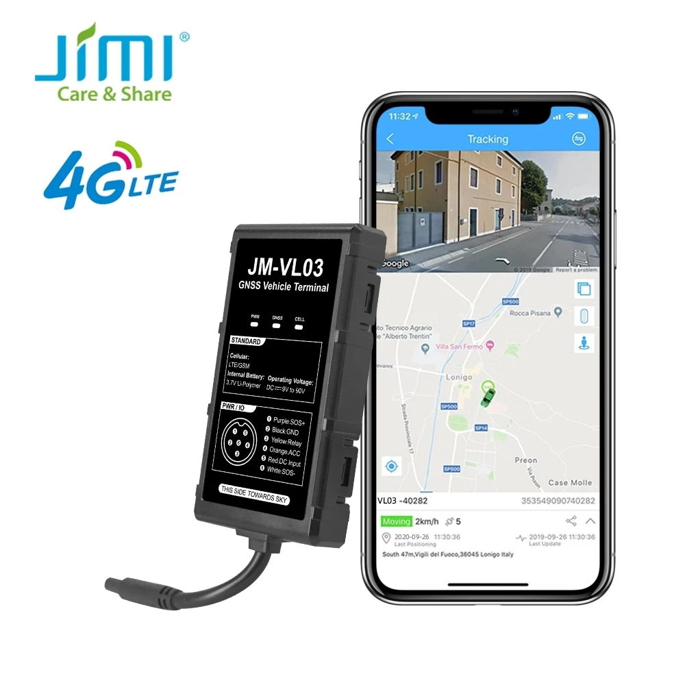 JM-VL03 4G Car GPS Tracker Waterproof 9-90VDC Real-time Tracking Alerts Via APP Web GV20 Tracker for Car Moto