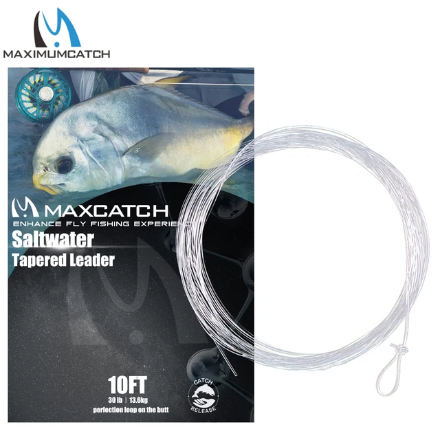 Maximumcatch 6pc Saltwater Tapered Leader Fly Fishing Line 10FT 10-30LB  Leader Line with Loops Clear Color Fishing Cord - AliExpress