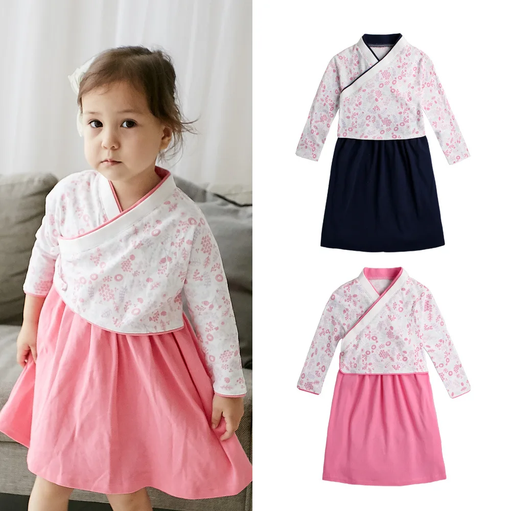 

19 Spring And Autumn New Style Ethnic-Style Retro Modeling Dress Long Sleeve Dress Hanbok Skirt 82031