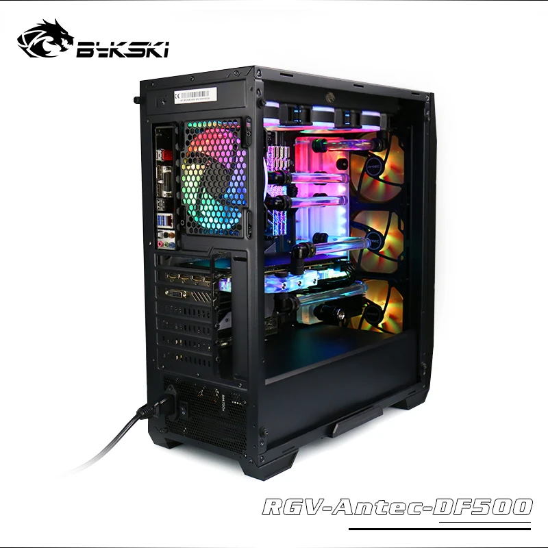 BYKSKI ANTEC DF500 Chasis использованный чехол Wate Tank с компьютерным охлаждением RGB резервуар