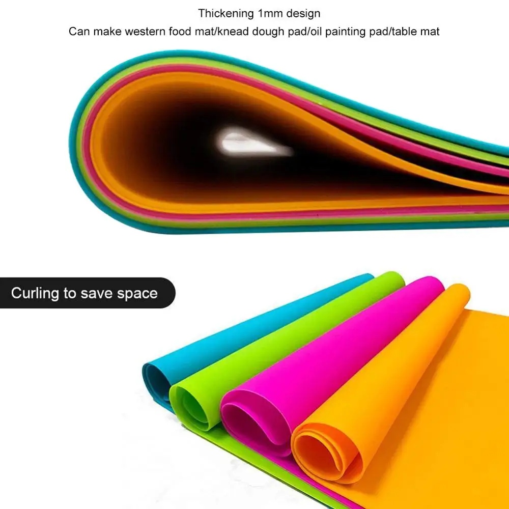 40*30CM Silicone Baking Mat Non Stick Pan Liner Placemat Table Protector Kitchen Pastry Liner Baking Bakeware Mat for Children