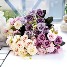 Шелковые цветы розы горячая Распродажа Маленькие розы отель домашнее свадебное украшение Хорошее качество недорогие искусственные цветы