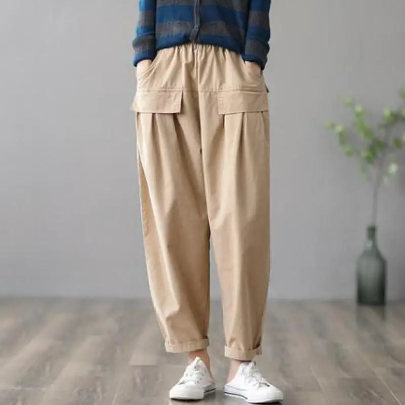 

2022 Autumn& Winter New Elastic High Waist Slim Overalls Simple Solid Color Loose Casual Women Wide Leg Pants Tide Free Shipping