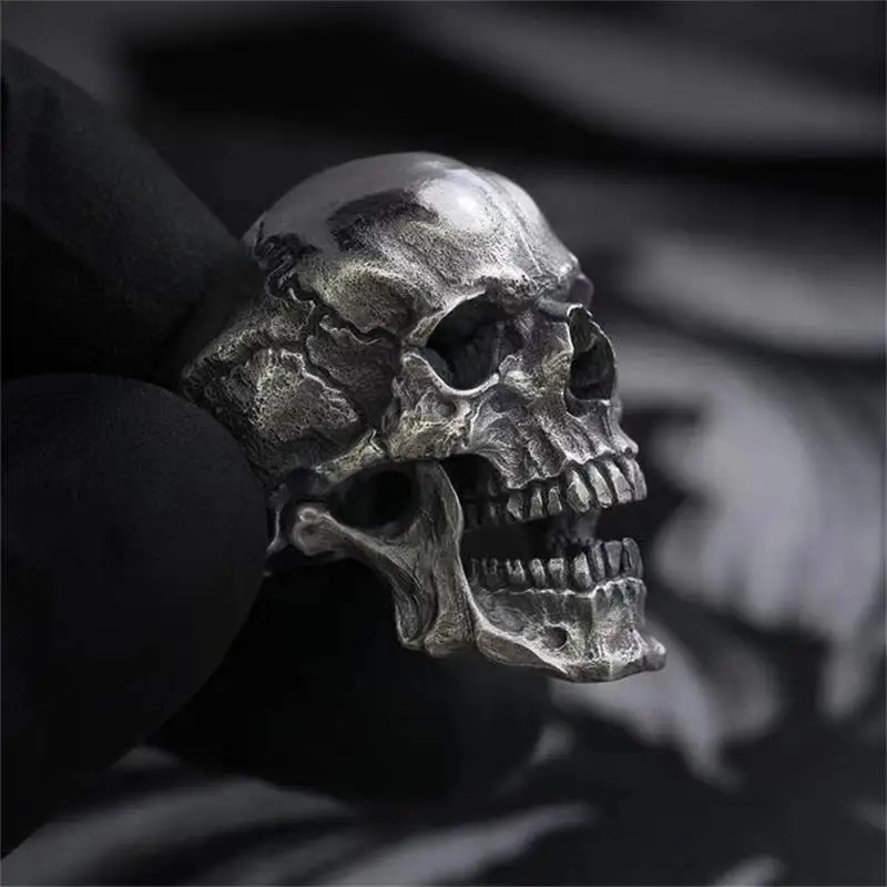 Finger Ring Stainless Steel Ring EYHIMD Gothic Men's Skull Ring 316L Stainless Steel Motorcycle Band Biker Party Jewelry
