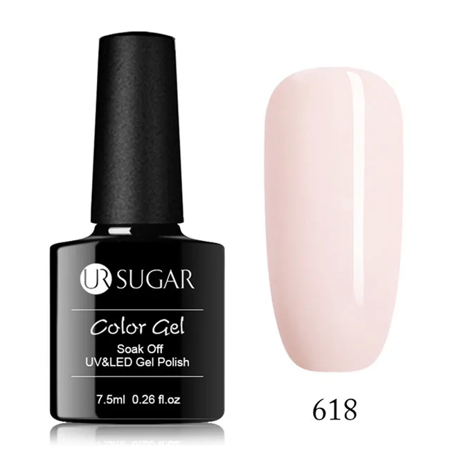 Ur Sugar Розовый Гель-лак для ногтей УФ Гель-лак блеск Sequnins долговечный замачиваемый УФ светодиодный гель маникюрный лак - Цвет: 618