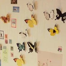 Стиль домашнего обустройства наклейки на мебель и стены романтическая прикроватная стена 3D фон декоративное украшение в виде бабочек наклейки 19 шт