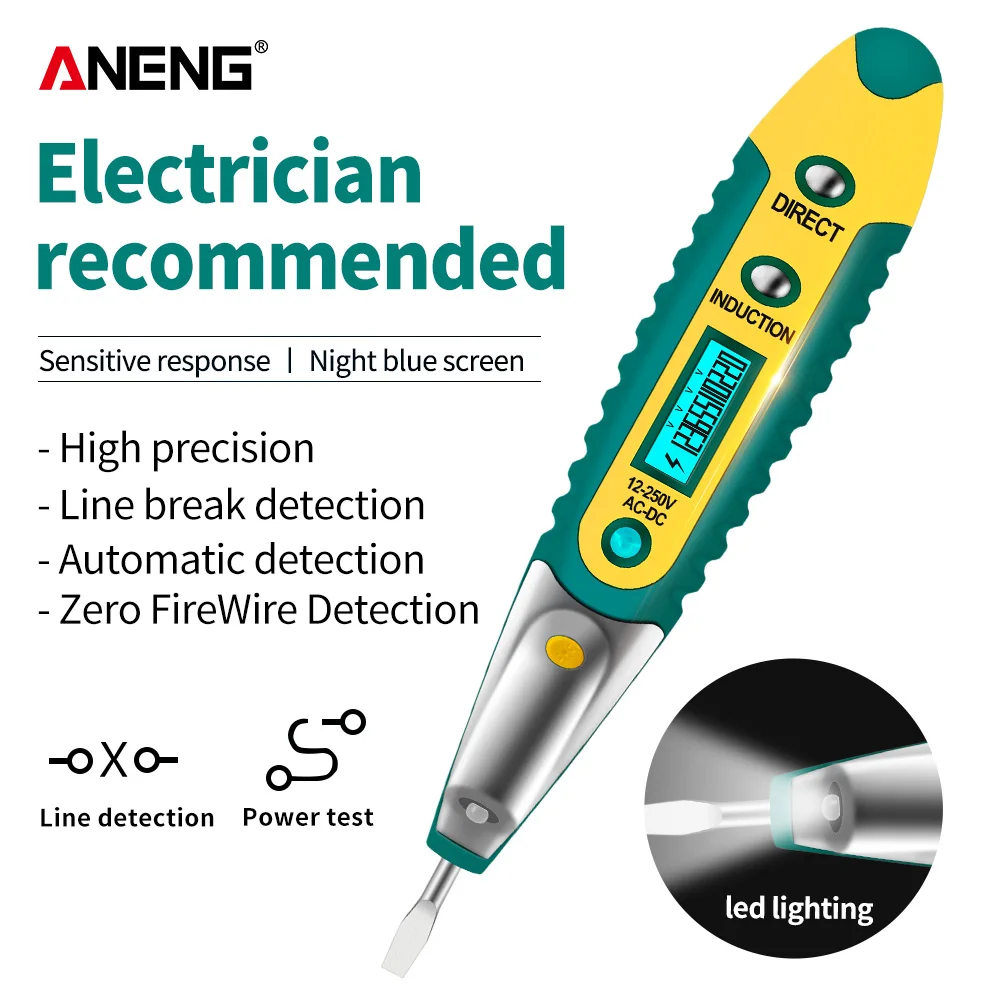 ANENG VD700 тестер индикатор напряжения voltage tester отвертка Цифровой цветомузыка тест