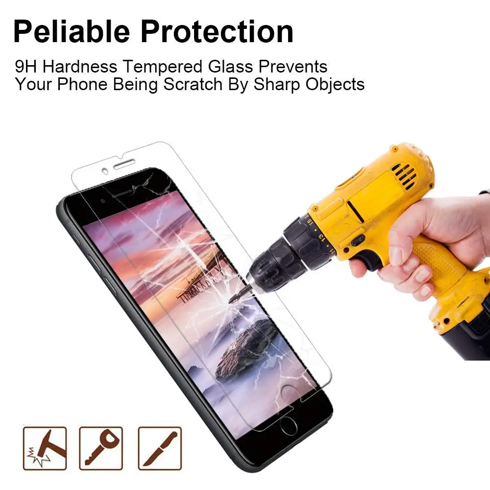 Piezas De Vidrio Protector Pantalla For Iphone 7 8 6 6s Plus 11 Pro XS Max XR 4 5 Screen ProtectorTransparente Glass Protection (32)