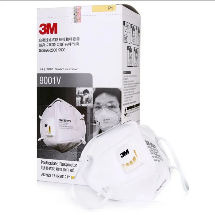 

25pcs/box 3M 9001V Masks PM2.5 KN90 Ear band Particulate Respirator Dust Mask with Cool Flow Valve Breathable Mask