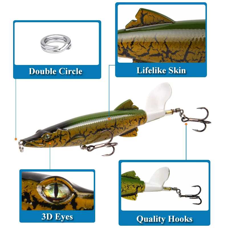 Whopper Plopper рыболовная приманка яркие весы 13 см/16 г верхняя водная для троллинга