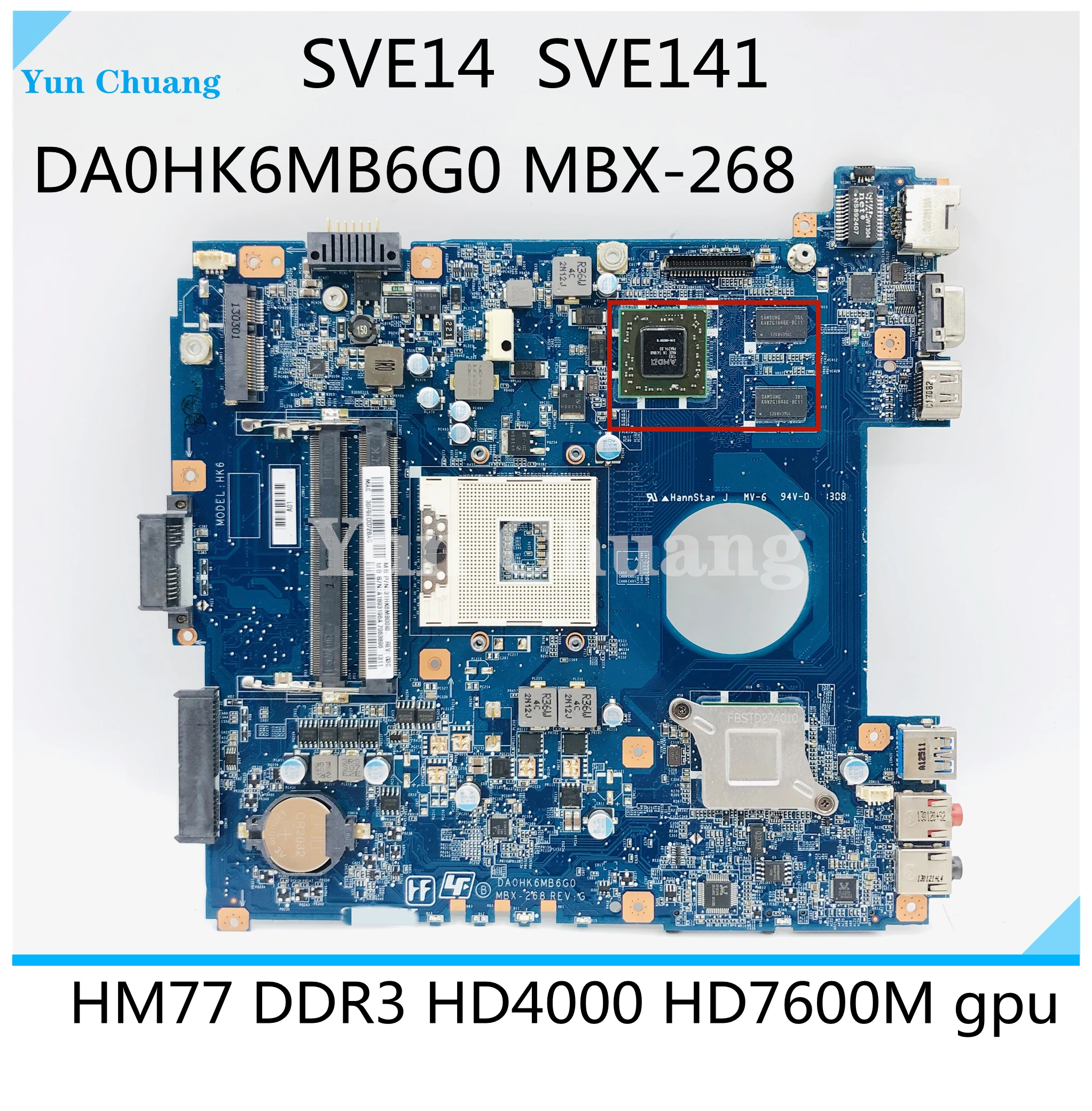 MBX-268 материнская плата для ноутбука Sony Vaio SVE14 с HD7600M GPU HM76 DDR3 A1893196A A1893197A A1876092A DA0HK6MB6G0