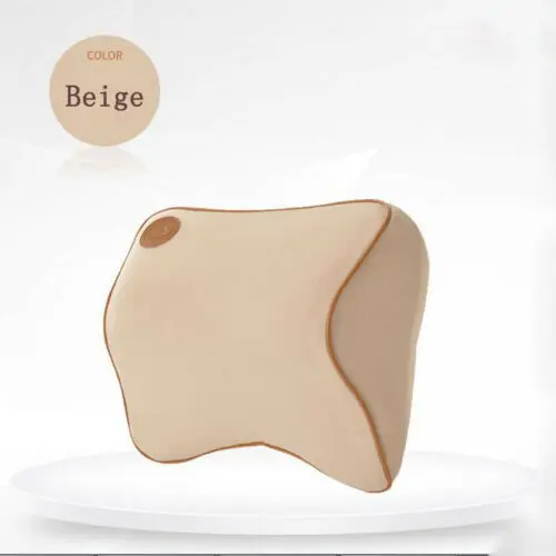 Brand Travel Car Seat Memory Cotton Pillow Headrest Pad Head Neck Rest Support Cushion - Цвет: Beige