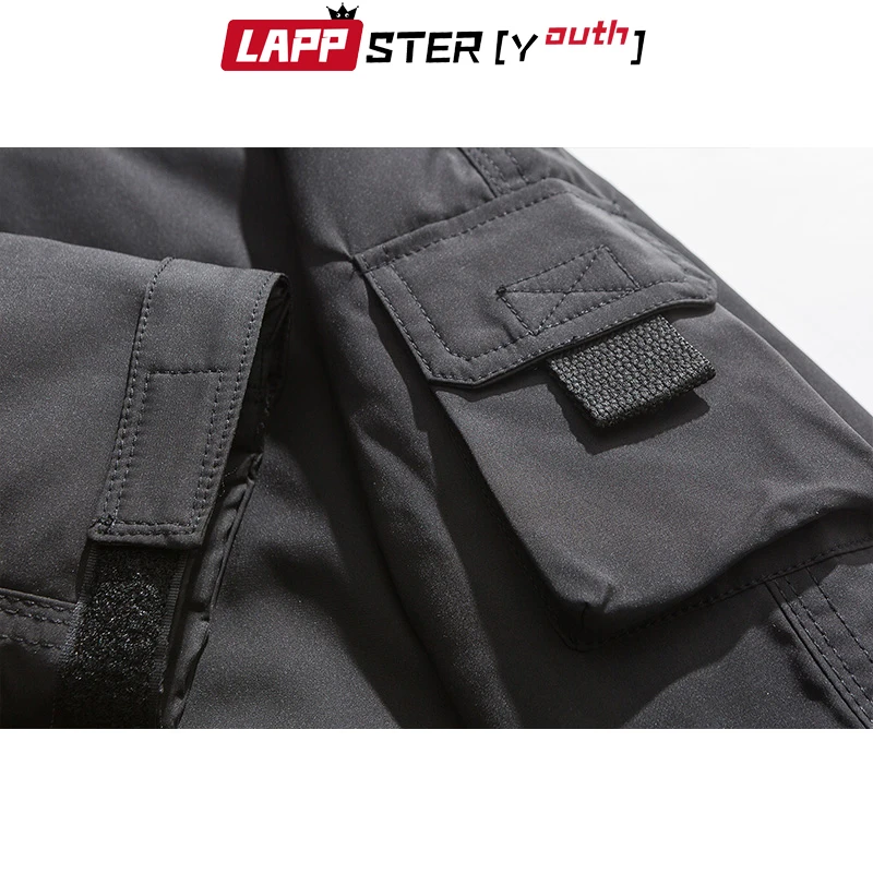 LAPPSTER-Молодежные зимние мужские парки, толстые куртки с капюшоном, пальто для мужчин, однотонная армейская зеленая уличная ветровка, Корейская одежда