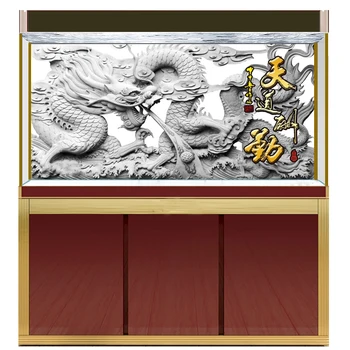 

[JX-2009] Fish tank background HD dragon series aquarium sticker mural decoration painting pattern size can be customized