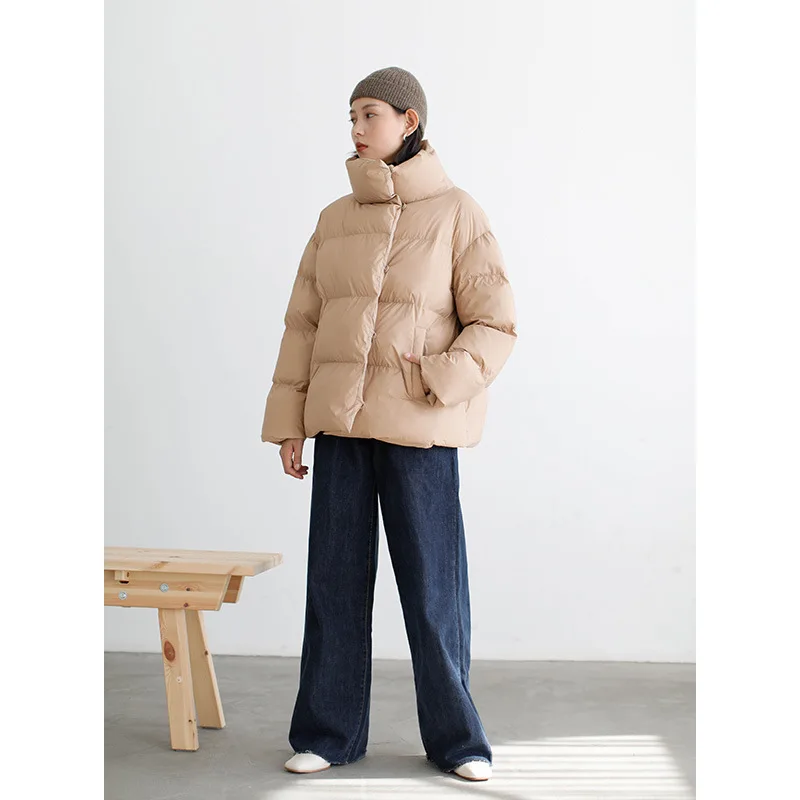 

2018 Winter New Style Korean-style Students Loose-Fit Stand Collar Warm Short Cotton-padded Clothes down Coat Thirteen Line 7221