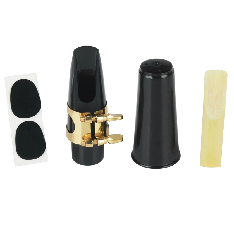 

6Pcs Sax Saxophone Mouthpiece Plastic with Cap Metal Buckle Reed Mouthpiece Patches Pads Cushions