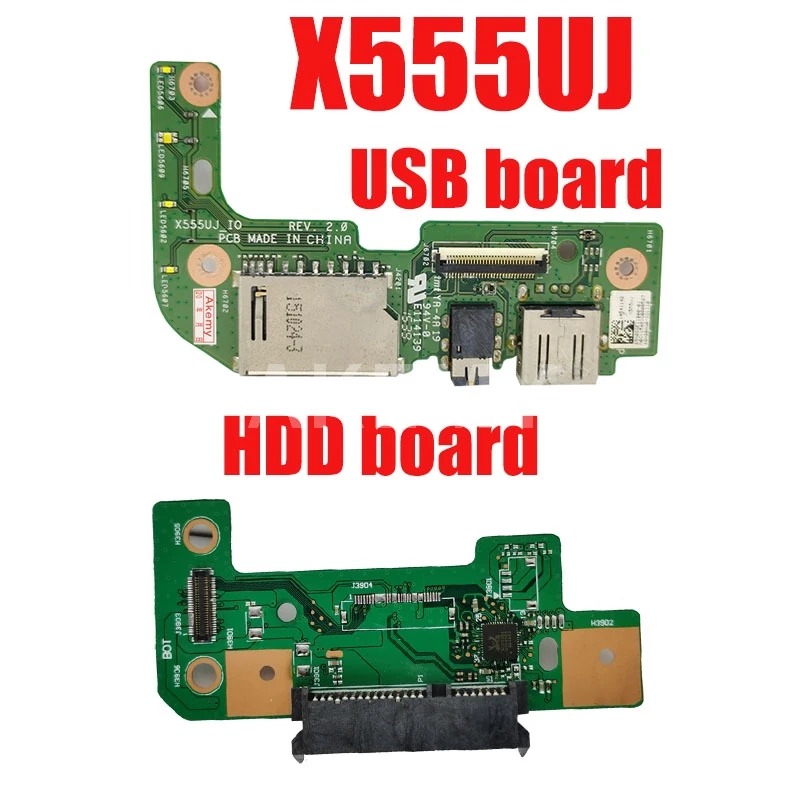 For Asus X555 X555U X555UJ_IO REV:2.0 USB AUDIO CARD READER BOARD With Cable  X555 X555U X555UJ  USB board/HDD board
