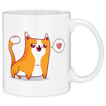 

Cute Cat Heart Gift Coffee Mug