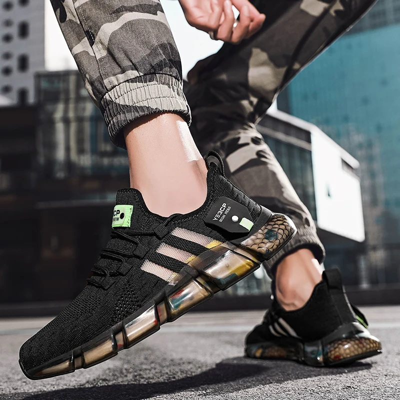 2021 New Knit Casual Men Shoes Soft 