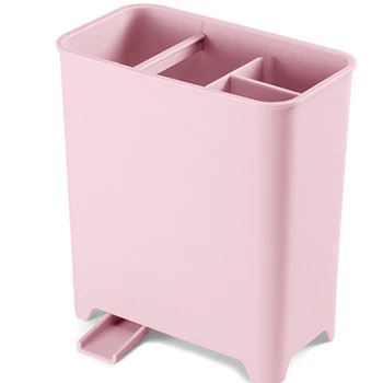 

Household Kitchen Cutlery Drain Chopsticks Spoon Fork Storage Box Cutlery Rack Removable Drain Filter Rack Pink