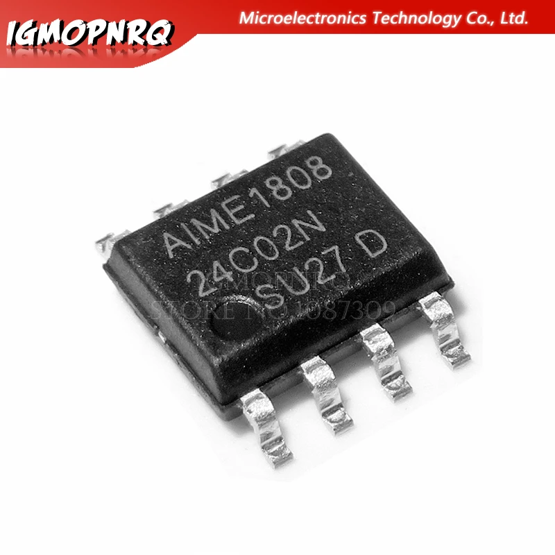 10pcs At24c02n 24c02 24c02n Sop-8 Eeprom Pb/halo Free Nipdau, 1.7v New ...
