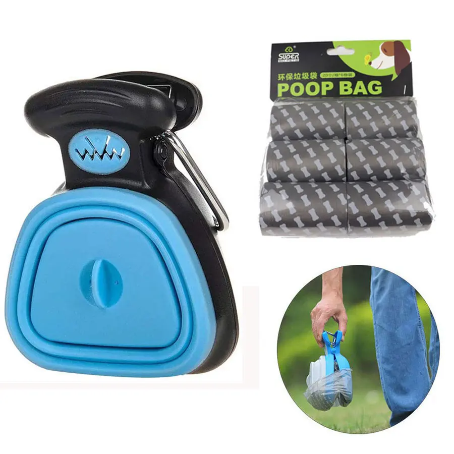 

Pet Dog Poop Bag Dispenser Foldable Outdoor Travel Pooper Scooper Poop Scoop Clean Animal Waste Picker Pet Cleaning Supplies