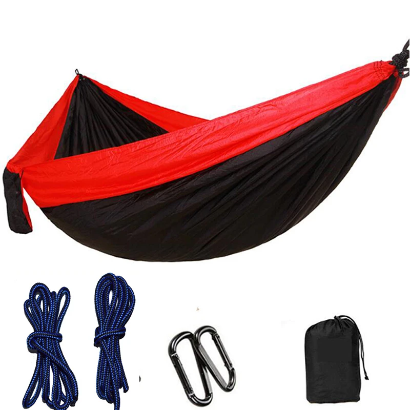 outdoor furniture black Double Hammock Outdoor Camping Parachute hammock Backpack Travel Survival Hunting Sleeping Portable Hanging garden Bed outdoor furniture at home depot