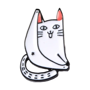 

White cat pin