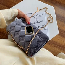 Однотонные плюшевые сумки на цепи через плечо для женщин новая зимняя сумка через плечо дамские сумочки и кошельки