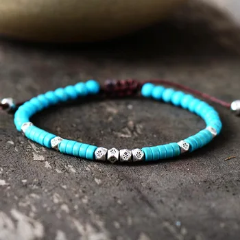 Couples Bracelet Stone and Antique Tibetan Beads Handmade Friendship Bracelets Mens Beads Bracelet Jewelry