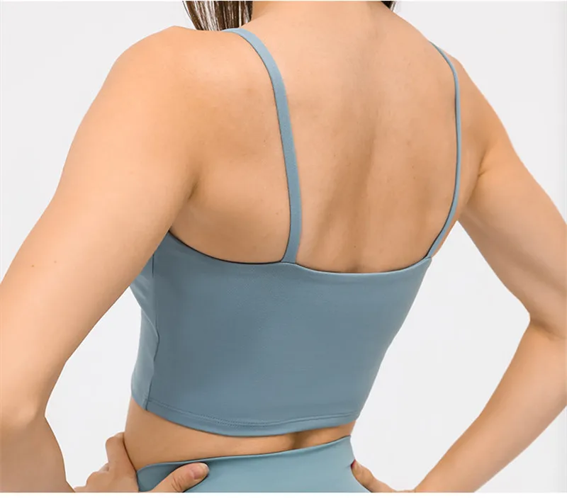 Solid Color Lulu Sport Tank Top Women Fitness Bra Yoga Vest No Rims With Chest Pad Butter Soft Beauty Back Half Sling Gym Clothe Solid Color Lulu Sport Tank Top Women Fitness Bra Yoga Vest No Rims With Chest Pad Butter Soft Beauty Back Half Sling Gym Clothe