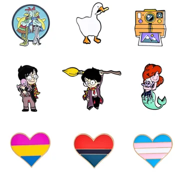 

20pcs/lot A3870 Patchfan Movie Character Enamel Pins and Brooches for Women Men Lapel Pin Animals Backpack Bags Hat Metal Figure