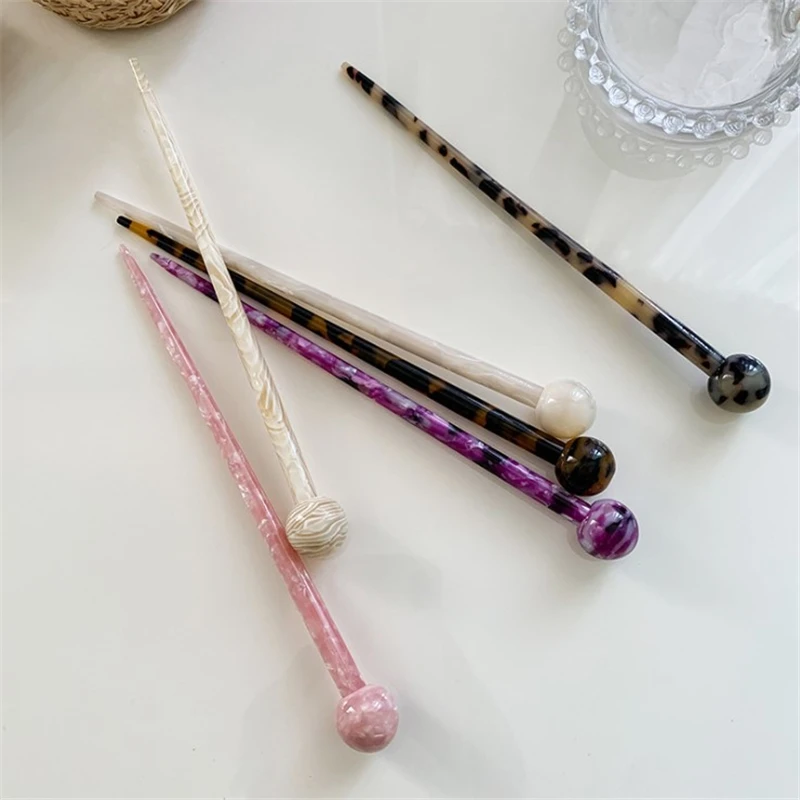 New Hair Sticks Acetate Ball Chopstick Women Hairpins Hair Clips Pins Wedding Jewelry Accessories for Hair Clips Hair Accessories
